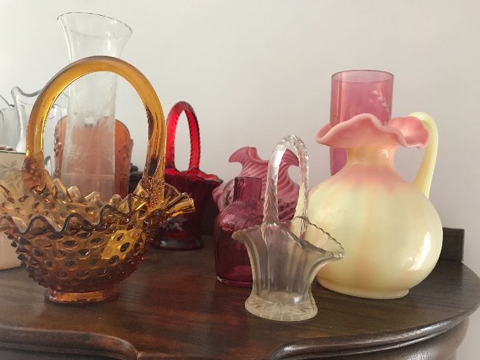 Art glass pitchers 