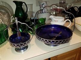 Cobalt serving pieces