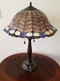Tiffany style stained glass Peacock pull chain Lamp