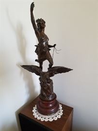 French Bronzed Spelter Statues Pair