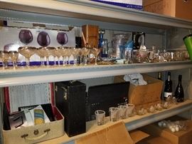 vintage advertising glass, beautiful Silver rim Glass set 24pcs