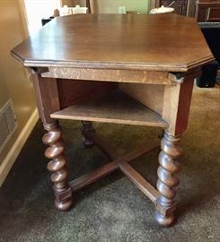 Barley twist game table with pullout ashtrays and cup holders from Germany