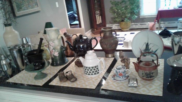 Tea pots, barware, more