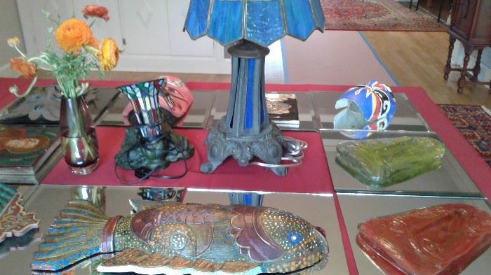 Stained glass lamps, unique fish