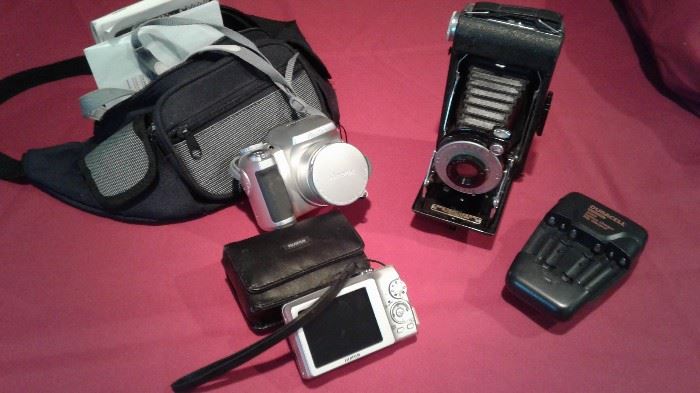 Cameras from several eras