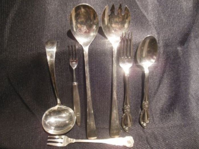 14.	Set of Six Personally Used Mismatched Kitchen Flatware Pieces