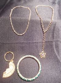 6.	Assorted Jewelry Lot – Bangle, Keychain, & Two Necklaces