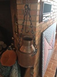 Copper container on a chain