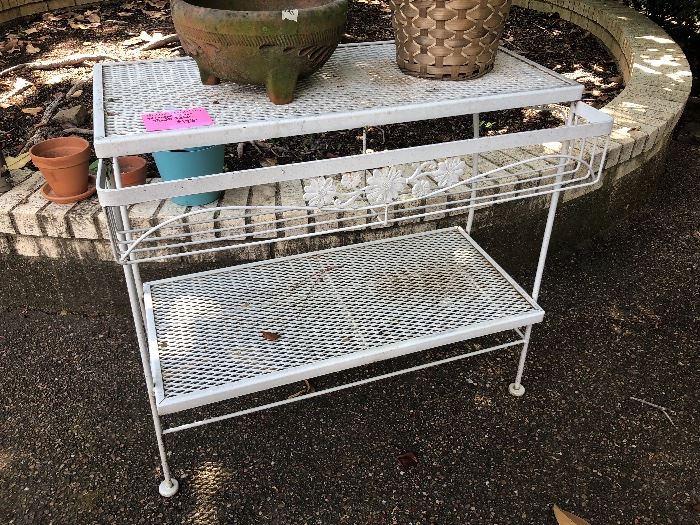 Wrought iron potting table