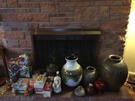 Matches from around the world, Candles (Tealight, Votive, Scented), Decorative Metal Pitcher, Thinker Statue, Ceramic Vases.