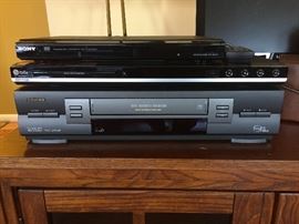 Toshiba VHS Player, LG DVD/CD Player - DN898, Sony CD/DVD DVP-SR101P