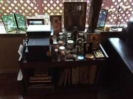 Childrens books, Bibles, Religious Icons and Artifacts from Historic Places (i.e rock from Gibraltar, Holy Water, Soil fro Jerusalem, etc.)