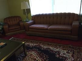 50's Channel Back Sofa and Chair