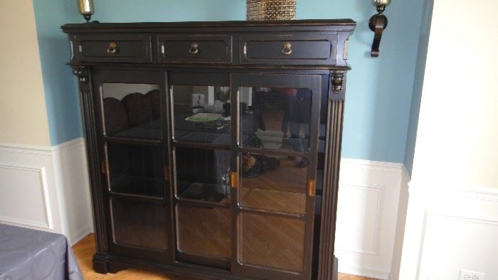 Display Cabinet w/ 3 top drawers and 3 sliding doors 