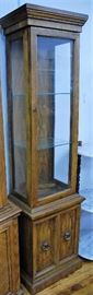 1960s Lighted Curio Cabinet, Fruitwood Finish