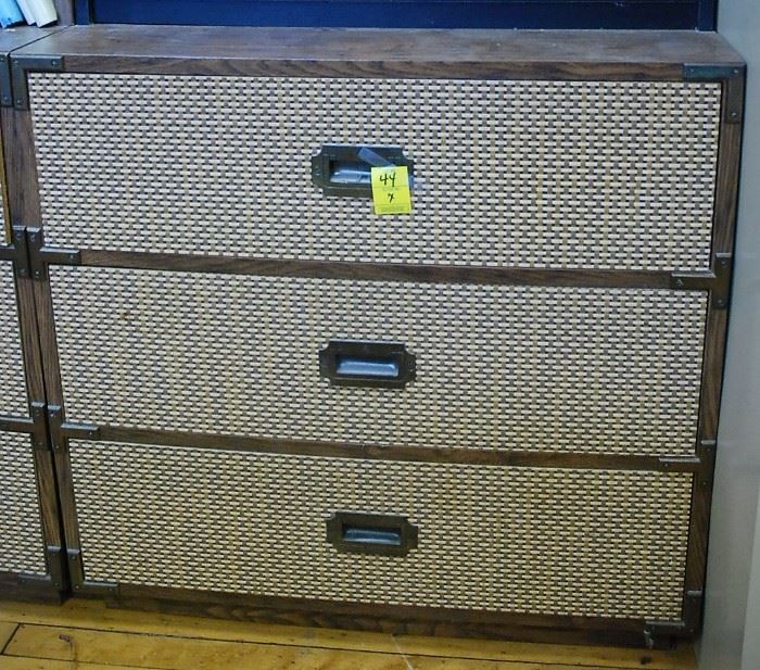 Mid Century 3 Drawer Cane Front Chest