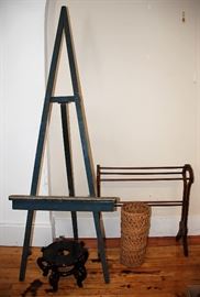 Antique Shop Display Pieces,  Easel, Blanket Stand