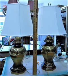 Pair of Vintage Brass Urn Shaped Lamps