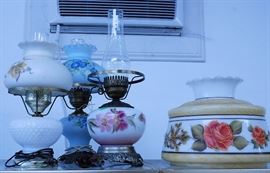 3 Hand painted Gone with the Wind Style Lamps