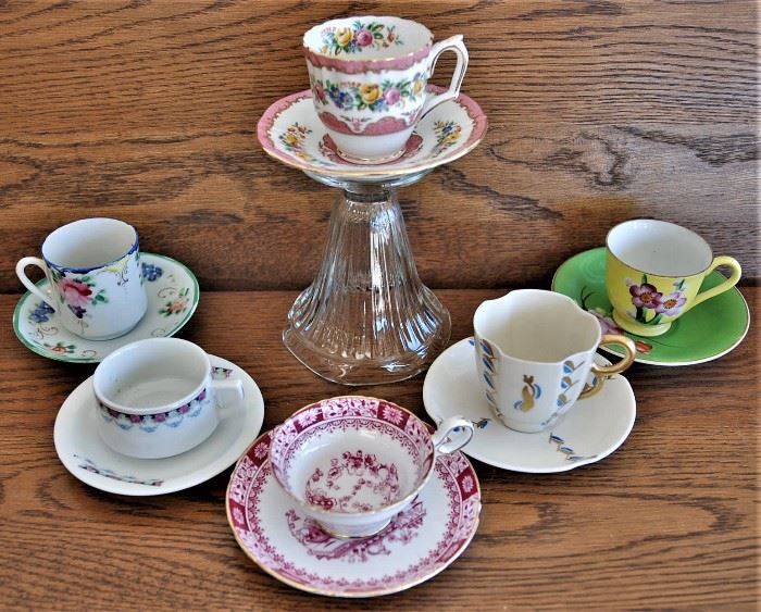6 Vintage Collector's Demitasse Cups with Saucers