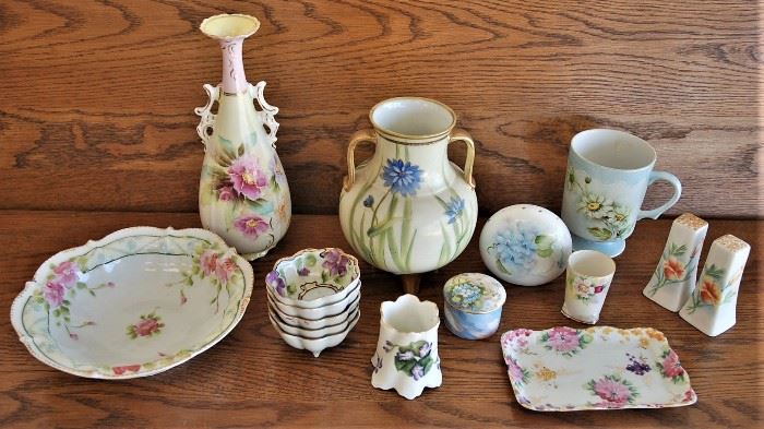16 Pieces Vintage Floral Hand painted Porcelain