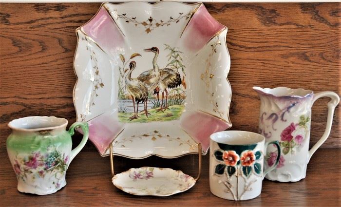 5 Pieces of Romantic Victorian Porcelain