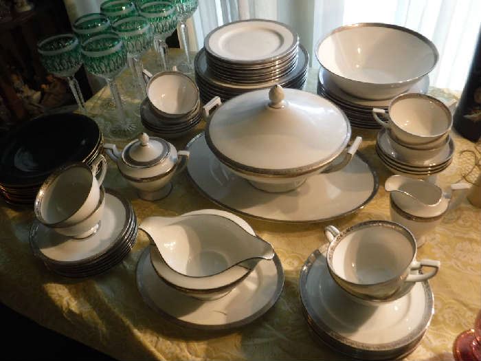 Konigl.pr.Tettau China set for 8 with accessory pieces. What a great set!