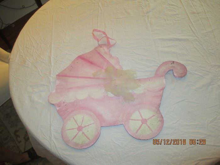 Door Hanger - Pink Stroller