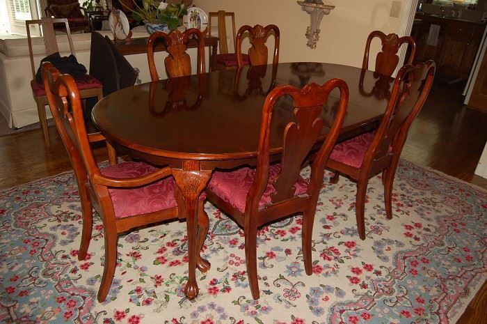 Bernhardt Mahogany Oval Dining Table & (6) Chairs