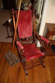 Antique Platform Rocking Chair, Antique Sweeper