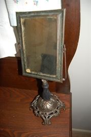 Nice Antique Victorian Silverplated Vanity Mirror
