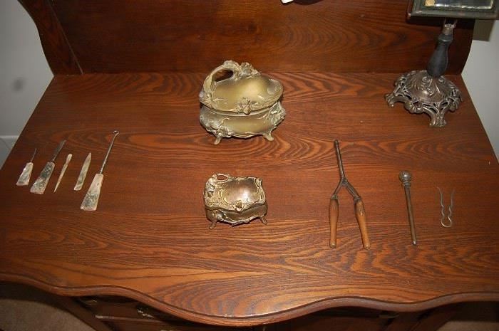 Antique Dresser Accessories, Jewelry Caskets