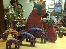 Hand painted set of cats