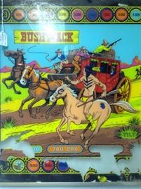 Bushwack Pinball 1978 Back glass framed
