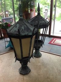 1920's Street Lights from the City Of Chicago sold as a set only.......Asking  850.00 for pair They stand about 3 1/2 feet tall