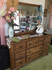 Dresser with large mirror