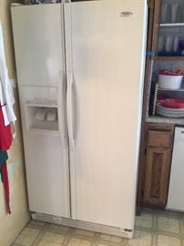 Refrigerator in kitchen really nice and roomy, Whirlpool, please take after sale, thx