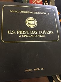 A small example of the several full books of First Day Cover collections.