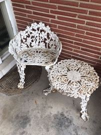 Great 3 piece cast iron victorian sitting set.