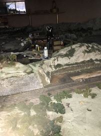 Approximately 1/3 of the basement is a home built train extravaganza!