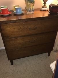 This little compact chest of drawers needs a little TLC- but she's sturdy and ready to be redone and re-loved!