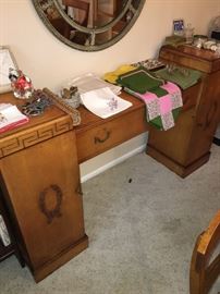 This little number is currently being used as a dining room side board! We think it could also be used as a make-up desk or a school work spot!!!