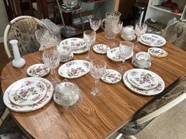 Wedgewood China & Marquis Waterford goblets.