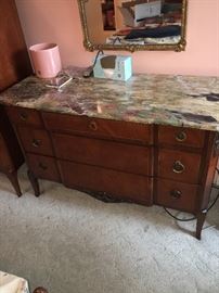 Stunning dresser with a most beautiful marble top- by John Widdicomb.