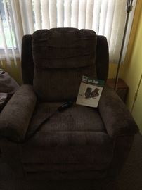 Well- not the best photo- but the chair is the best! Comfy, heated, massages and lifts you up!