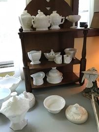 Cushman Finistere Wall Shelf and just s fraction of the vintage milk glass 