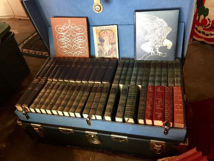  DECORATIVE COVERED BOOKS, PLUS BOXES FULL OF COFFEE TABLE BOOKS AND NOVELS