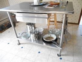 stainless steel kitchen island
