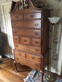 Chippendale style bonnet too Highboy