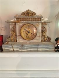 Alabaster mantle clock